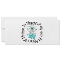 In Memory of My Hero Cervical Cancer Angel Wings Custom Rack Card