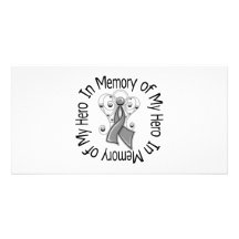 In Memory of My Hero Diabetes Angel Wings Custom Photo Card