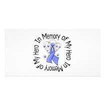 In Memory of My Hero Esophageal Cancer Angel Wings Photo Card Template