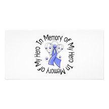 In Memory of My Hero Esophageal Cancer Angel Wings Photo Card Template