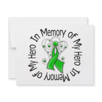 In Memory of My Hero Kidney Cancer Angel Wings Personalized Invitations