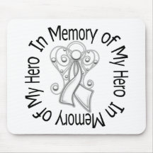 In Memory of My Hero Lung Cancer Angel Wings Mouse Pad