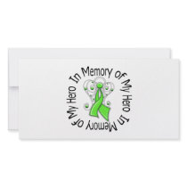 In Memory of My Hero Lymphoma Angel Wings Personalized Photo Card