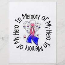 In Memory of My Hero Male Breast Cancer Angel Wing Flyers