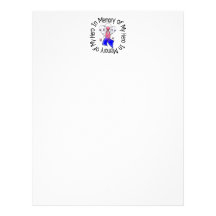 In Memory of My Hero Male Breast Cancer Angel Wing Customized Letterhead