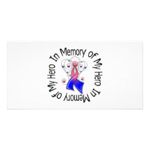In Memory of My Hero Male Breast Cancer Angel Wing Picture Card