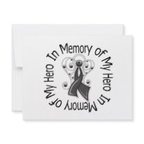 In Memory of My Hero Melanoma Angel Wings Custom Announcements