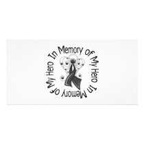 In Memory of My Hero Melanoma Angel Wings Photo Card Template