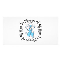 In Memory of My Hero Prostate Cancer Angel Wings Customized Photo Card