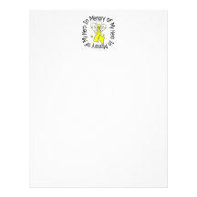 In Memory of My Hero Sarcoma Angel Wings Customized Letterhead