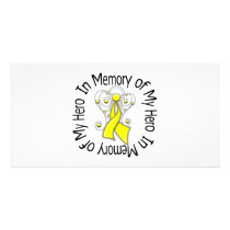 In Memory of My Hero Sarcoma Angel Wings Photo Cards