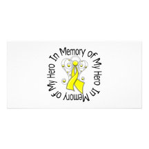 In Memory of My Hero Sarcoma Angel Wings Photo Cards