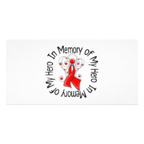 In Memory of My Hero Stroke Angel Wings Customized Photo Card