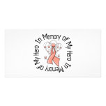 In Memory of My Hero Uterine Cancer Angel Wings photo cards