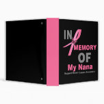 In Memory of My Nana Breast Cancer Tribute Album Vinyl Binder