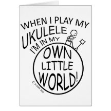 In My Own Little World Ukulele Greeting Cards