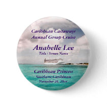 In Port Cruise Name Badge Pinback Buttons