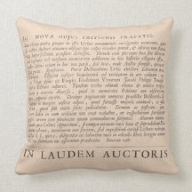 In Praise of the Authors Antique Latin Texts Throw Pillows