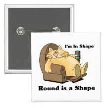 In shape cat pinback button