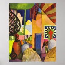 In the bazaar by August Macke Print
