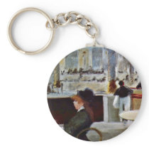 In The Café By Manet Edouard Key Chain