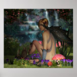 In The Clearing - Fairy In The Woodland Clearing Print