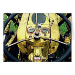 In the Driver's Seat of an Antique Yellow Tractor cards