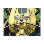 In the Driver's Seat of an Antique Yellow Tractor postcards