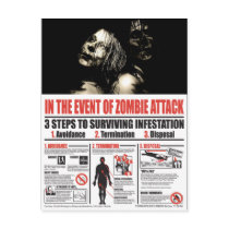 In The Event of Zombie Attack POST CARD