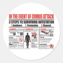 In The Event of Zombie Attack STICKERS