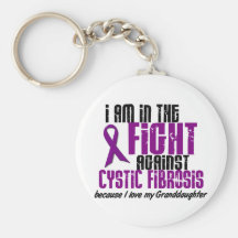 In The Fight Against Cystic Fibrosis GRANDDAUGHTER Keychain
