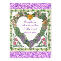 In the Garden ~ Love Wreath Valentine Postcard