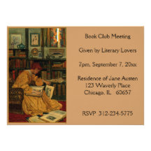 In the Library, Book Custom Invitation