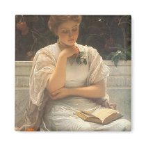 In the Orangery by Charles Edward Perugini Fridge Magnet