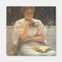 In the Orangery by Charles Edward Perugini Fridge Magnet