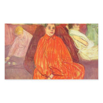 In the Salon Divas by Toulouse-Lautrec Rectangle Sticker