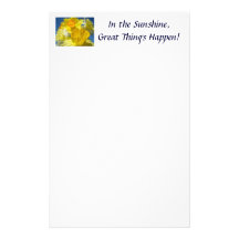 In the Sunshine Great Things Happen Daffodils Stationery Paper