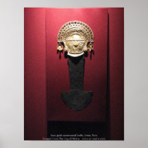 Inca gold ceremonial knife (Tumi),  Lima, Peru Poster