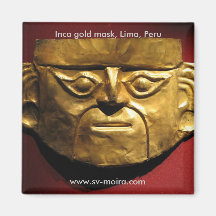 Inca gold mask, Lima, Peru Fridge Magnets