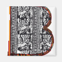 Inca`s font, Letter B Refrigerator Magnet
