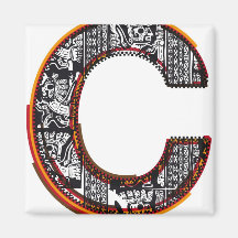 Inca`s font, Letter C Fridge Magnets