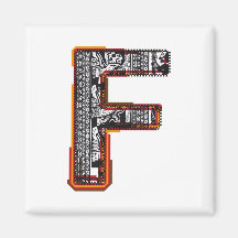 Inca`s font, Letter F Magnet