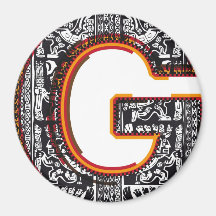 Inca`s font, Letter G Fridge Magnets