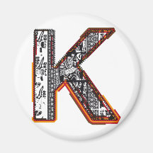 Inca`s font, Letter K Fridge Magnets