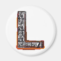 Inca`s font, Letter L Refrigerator Magnet