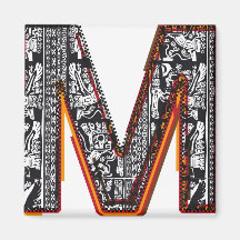 Inca`s font, Letter M Refrigerator Magnet