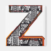 Inca`s font, Letter Z Fridge Magnets