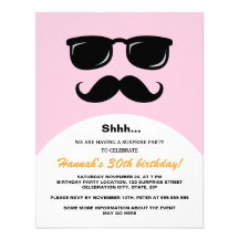 Incognito pink and orange surprise party invite