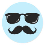 Incognito smily face with moustache and sunglasses stickers