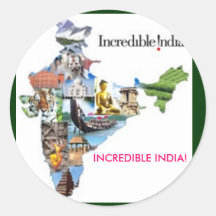 incredible india, INCREDIBLE INDIA! Round Sticker